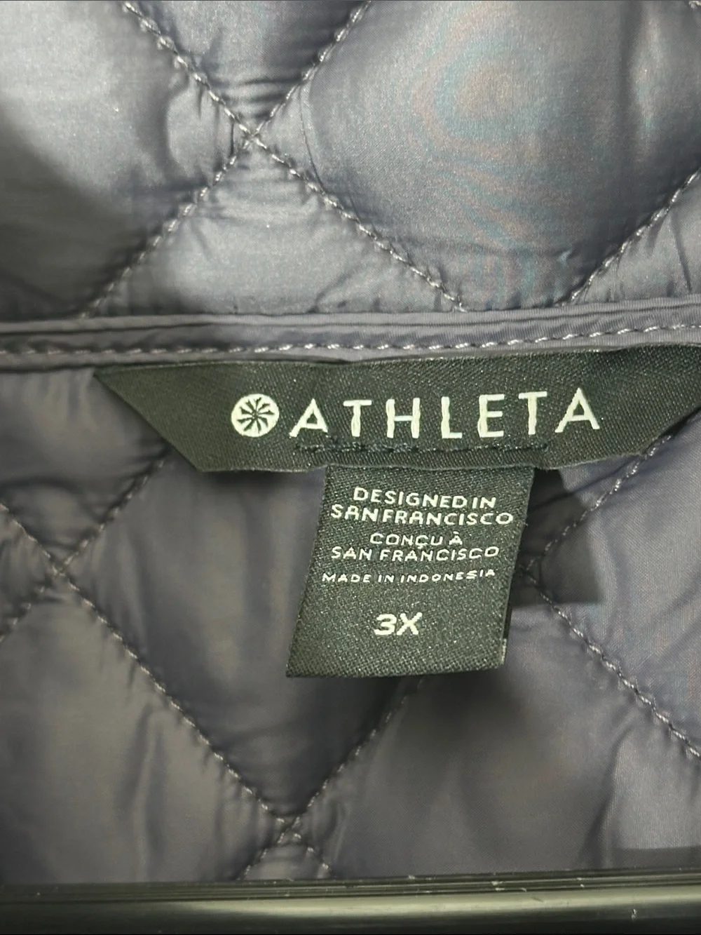 Athleta Quilted Charcoal Gray Packable Puffer Jacket
